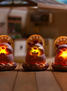 网红卡通猪囡囡好运小灯摆件女生房间桌面装饰送女朋友生日礼物