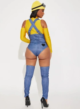 信有 h24bs179 欧美2025秋季新款时尚辣妹性感牛仔连体衣女装涤纶