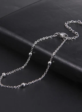 欧美ins风圆珠不锈钢手链轻奢小众设计森系闺蜜手链饰品电镀女式