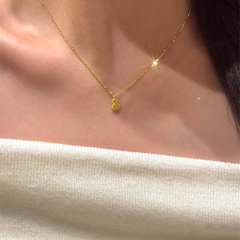 金色碎冰冰葫芦项链女颈链