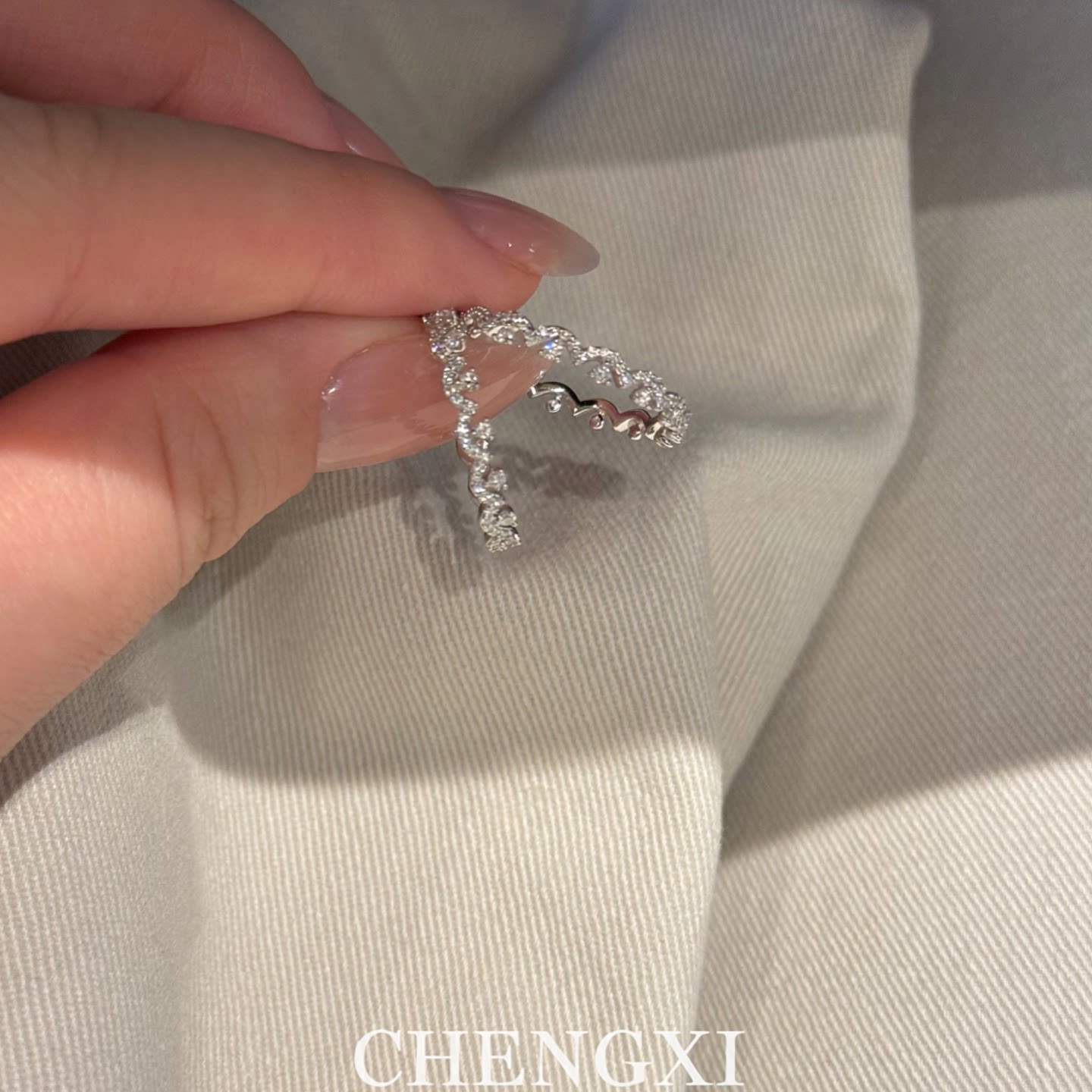 成曦法式复古超闪蕾丝戒指组合可拆卸气质指环16.8元