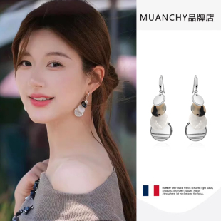 许我耀眼许妍同款 高级感轻奢独特绝美耳饰 玳瑁贝壳耳环女2025新款