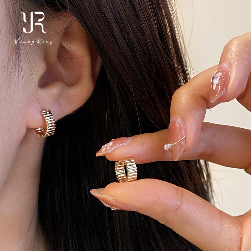 秋冬复古金色肌理条纹素圈耳扣耳环大气轻奢高级感简约耳钉耳饰,饰品/流行首饰/时尚饰品新,耳环,淘宝优惠券,粉丝福利购,淘宝优惠卷