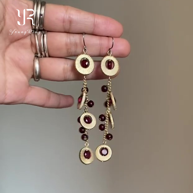 中古vintage圆珠流苏耳环女秋冬复古老钱风长款耳饰小众轻奢耳钉,饰品/流行首饰/时尚饰品新,耳环,淘宝优惠券,粉丝福利购,淘宝优惠卷