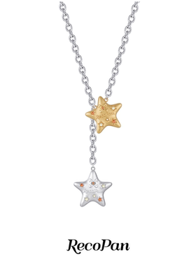 复古磨砂星星吊坠项链女配饰