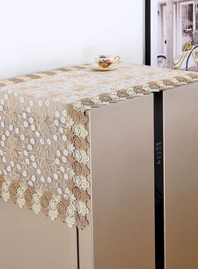 冰箱防尘盖布顶部散热型欧式对开门单双开门冰箱巾蕾丝小盖巾家用