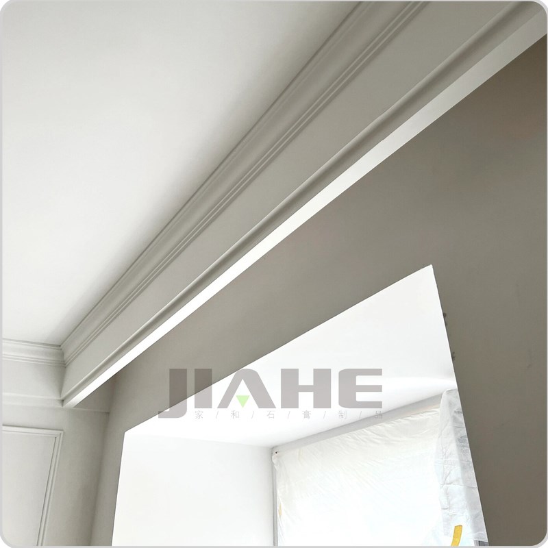 快装式GRG石膏窗帘盒挡板双眼皮石膏线条免吊顶T客餐厅卧室简约风