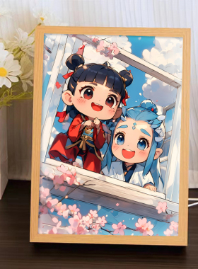 哪咤周边灯光画敖丙动漫桌面摆件画送礼物实用发光小夜灯装饰画