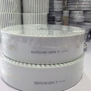 开口接驳环形PU聚氨酯镀锌钢丝线同步带 白色黑色 HTD14M STD14M