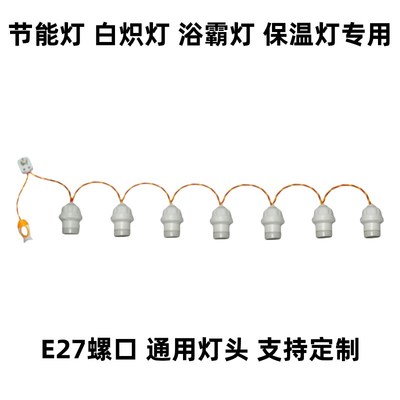 7个灯头串灯浴霸简约带线灯泡带开关E27螺口卧室悬挂式吊线灯