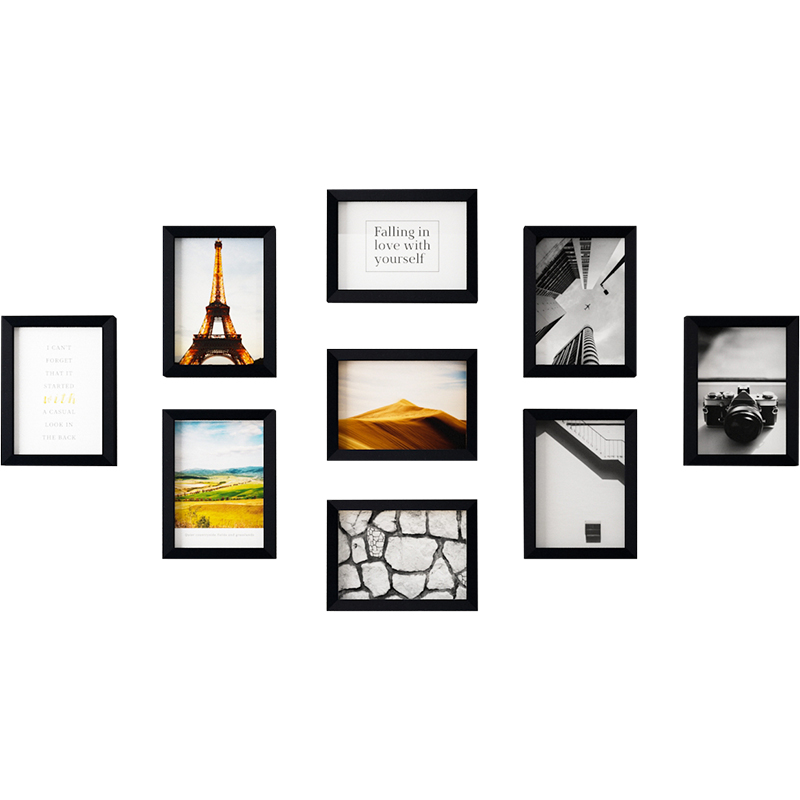 简约照片墙相框挂墙免打孔5 6 7 8 1I0寸客厅卧室组合框装饰九宫
