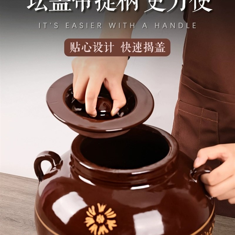 猪油罐家用油坛子陶瓷罐带盖厨房耐高温H土陶米缸瓦罐辣椒油罐油