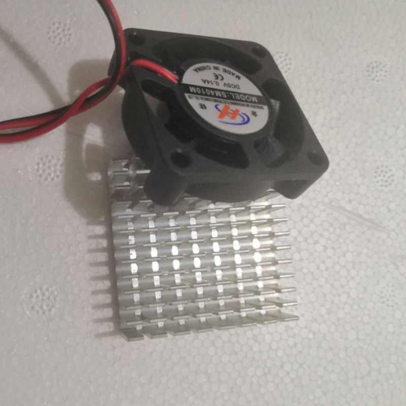 5V 4X4CM小风扇+小散热片小散热器 DIY降温O 可以搭配5V小功率冷