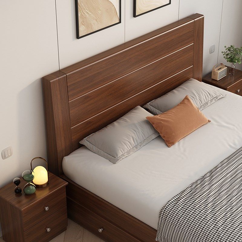 1米8双人床全实木床家用简约1米5储物床加厚1米2单人X床架出租房