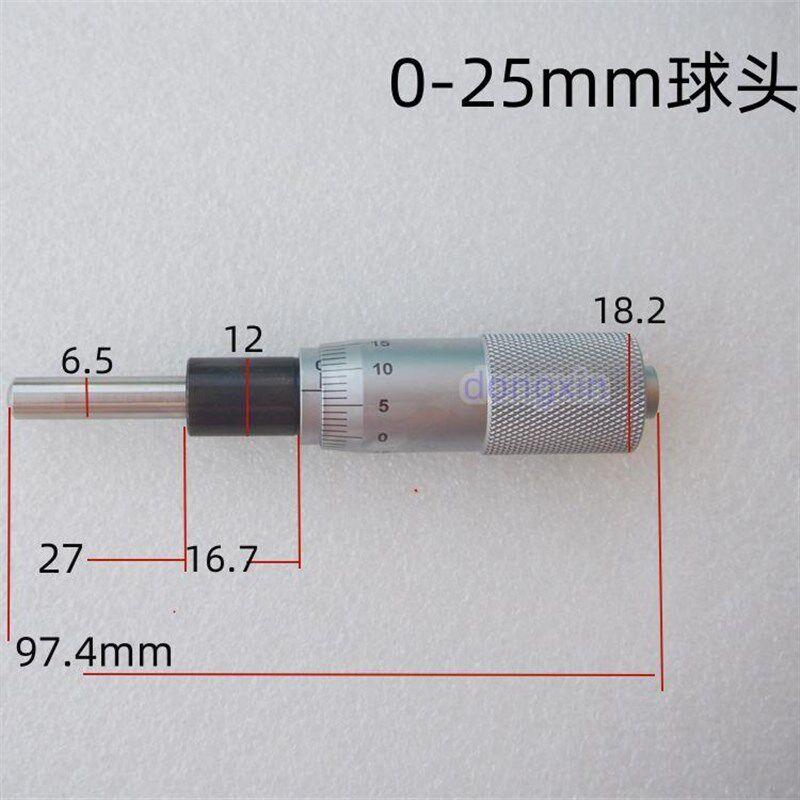 测微头带螺纹螺母棘轮螺旋千分尺测量微分头0-50mXm带锁侧边锁