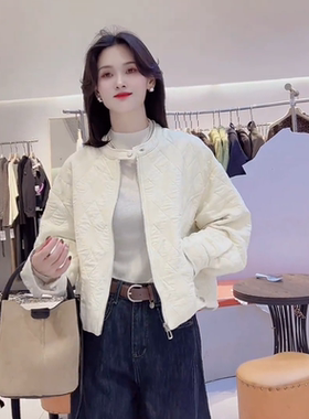 短款菱格夹棉加厚外套女秋冬新款2025流行爆款巨好看休闲棉服上衣