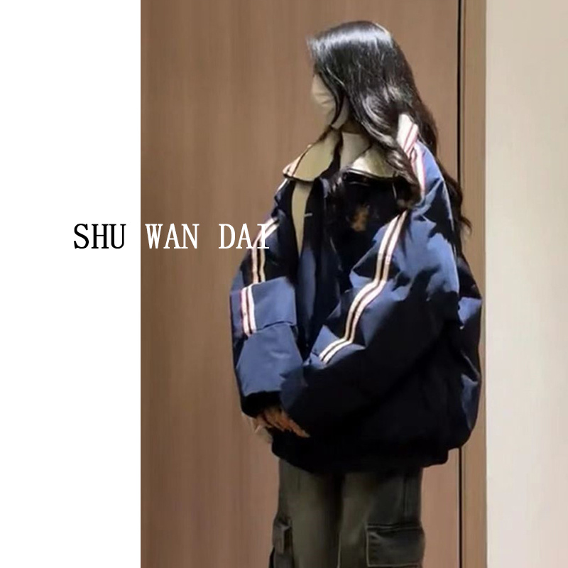 潮牌美式oversize翻领棉