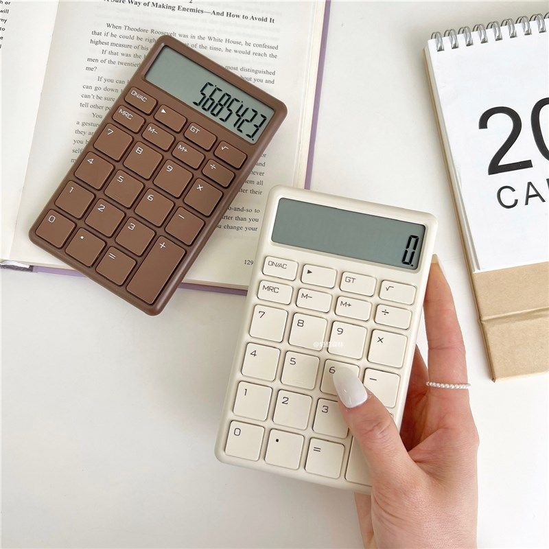 小型电子计算器小巧便携大学生考试办公高颜值会计W迷你按键计算
