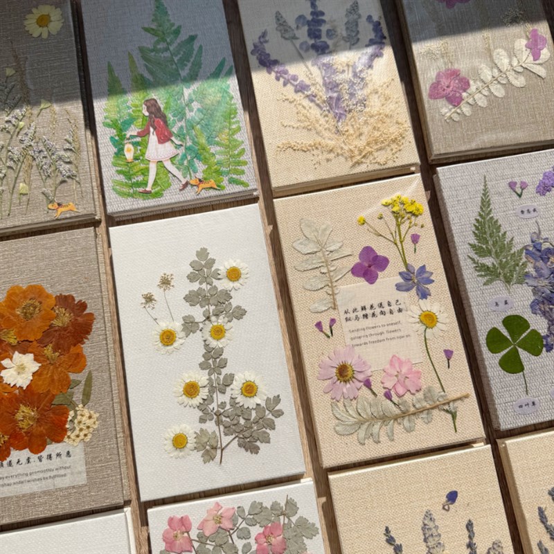 山林植物手账本尼泊尔手工本w平替真花干花手工本记事旅游盖章本