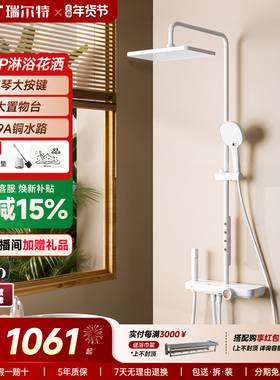 【政府补贴】瑞尔特淋浴花洒套装自清洁背喷钢琴键置物沐浴器k25P