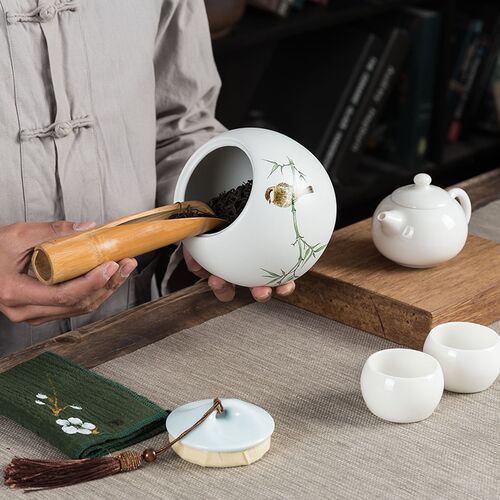茶叶罐密封罐陶瓷精品高档大号小号防潮家用收纳储T存茶叶包装礼