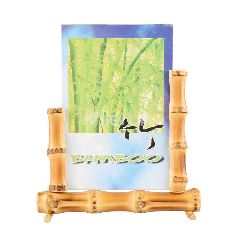 竹节菜单架餐饮桌面摆台签创意竹木根鞭广告资料价格展示立牌台卡