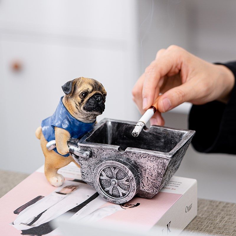 巴哥狗烟灰缸创意个性潮流家用客厅防飞灰办公室防烟味烟灰缸可爱,家居饰品,装饰烟灰缸,淘宝优惠券,粉丝福利购,淘宝优惠卷