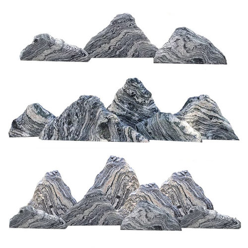 天然雪浪石切片组合景观石风景石小假山石头枯山水庭院造景摆件