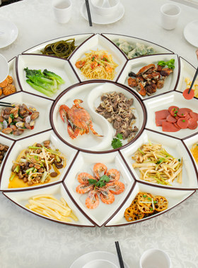 密胺商用拼盘流动酒席宴会组合套装创意盘子子火锅圆桌年夜饭餐盘