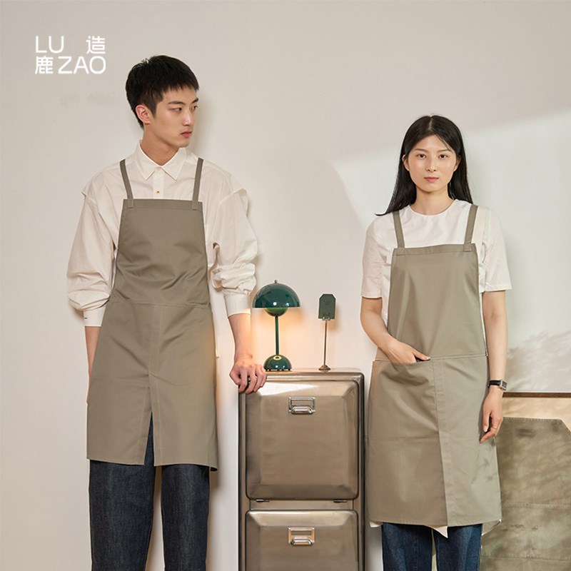 鹿造可固定背带日系围裙咖啡烘培餐饮花艺美容男女工作服定制logo