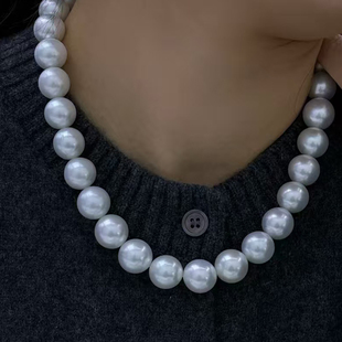 维纳斯天然海水澳白珍珠项链强光细微瑕品质串链