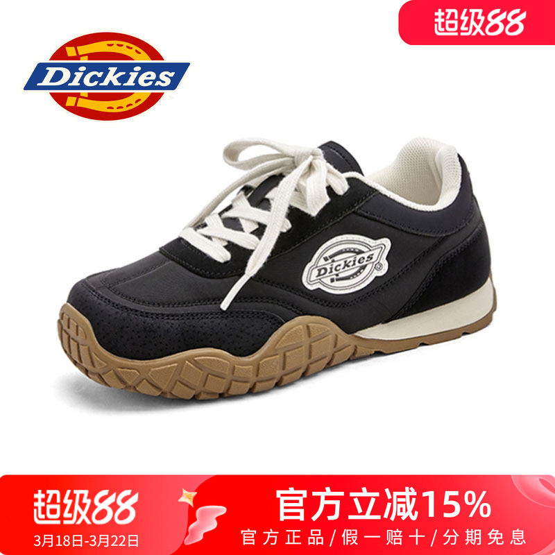 Dickies女鞋2026新款春季透气黑色百搭休闲鞋子女款德训鞋运动鞋