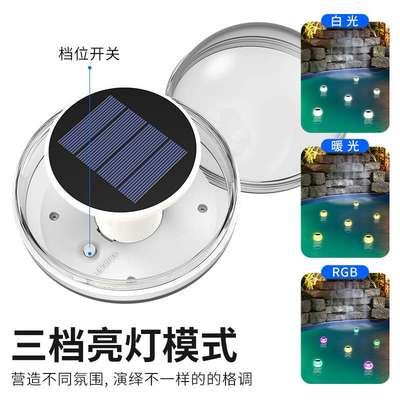 2025跨境新款太阳能水浮灯户外防水花园灯装饰灯景观灯庭院灯