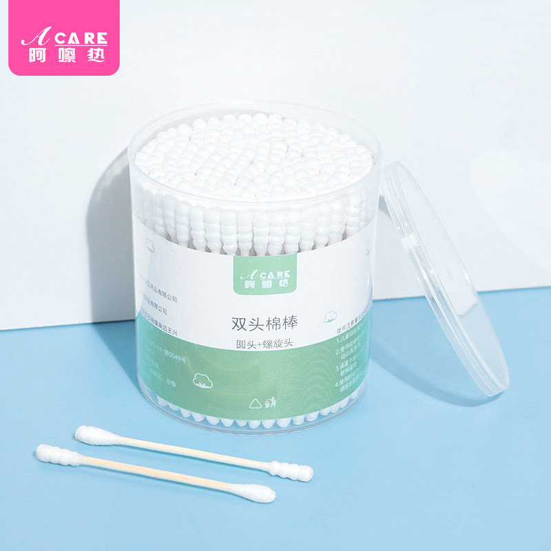 棉签/日用/罐装AC1sq801-圆头螺旋头棉签挖耳朵化妆口红卸妆