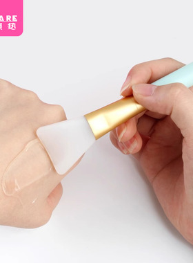 面膜刷BA1s701-绿色扁平搅拌棒软硅胶头脸部涂抹式泥膜工具