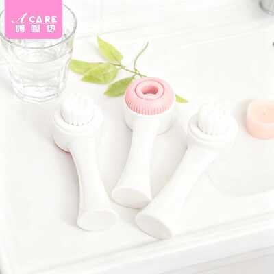 洗脸刷A1v501-硅胶双面洗脸刷软毛洁面刷手动面部清洁刷子工具