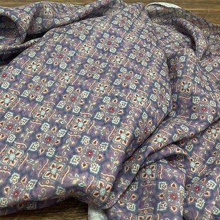 布久以逅数码 幻 印花苎麻面料中式 汉服麻F料旗袍连衣裙上衣布料
