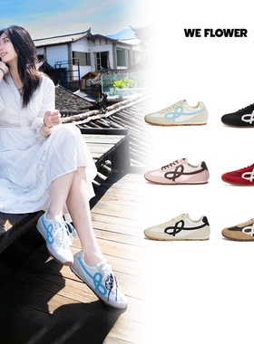 We Flower法棍鞋休闲复古小花德训鞋女百搭时尚舒适多色可选