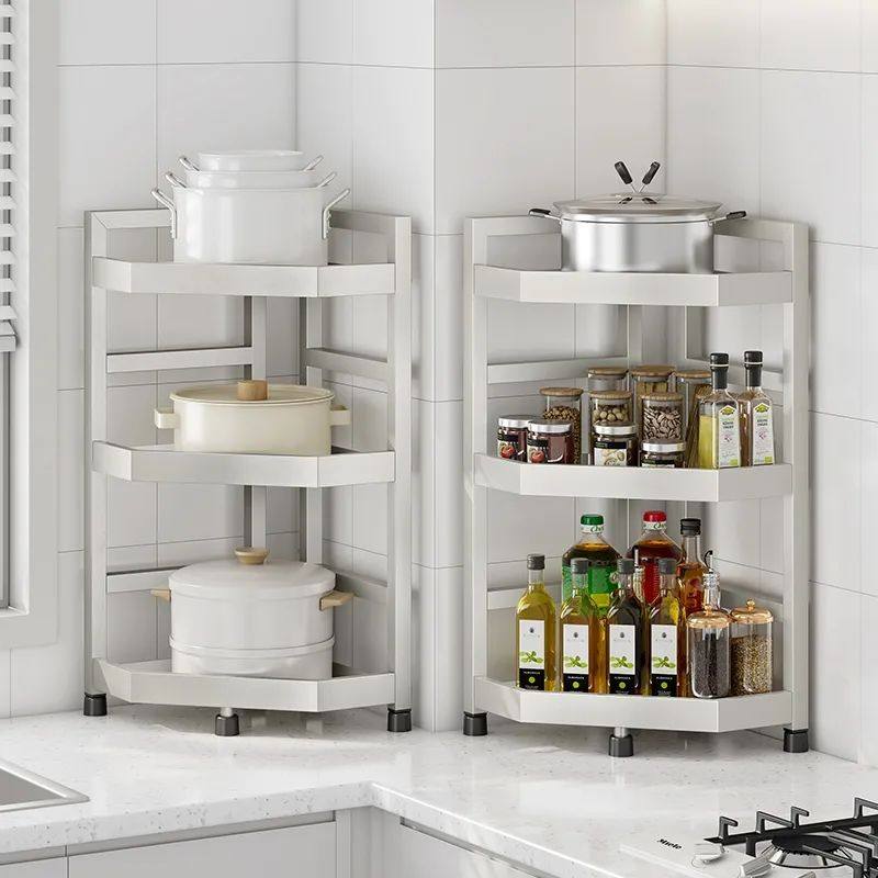 厨房转角置物架台面三角调料架角调味瓶罐角落墙角多用途收纳架子