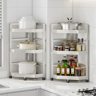 厨房转角置物架台面三角调料架角调味瓶罐角落墙角多用途收纳架子