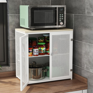 多功能厨房置物架家用调料餐具储物碗柜透气防尘防虫杂物收纳架