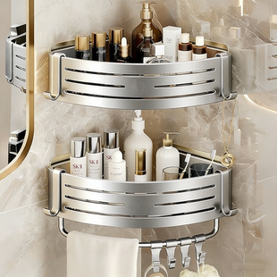 浴室置物架三角架卫生间专用墙角转角三角篮洗浴厕所免打孔洗手间