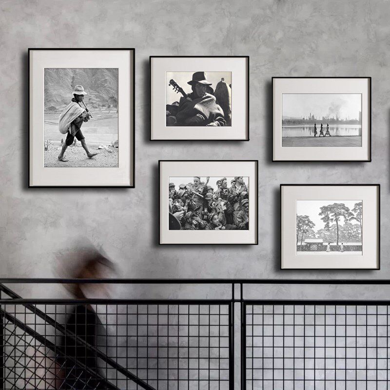 Werner Bischof经典复古黑白摄影艺术挂画客厅餐厅多张组合装饰画