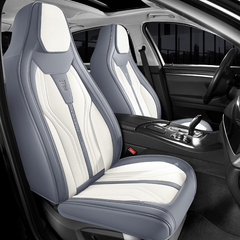 新款汽车坐垫座椅套四季通用皮革前座一体式头枕全包围车座垫座套