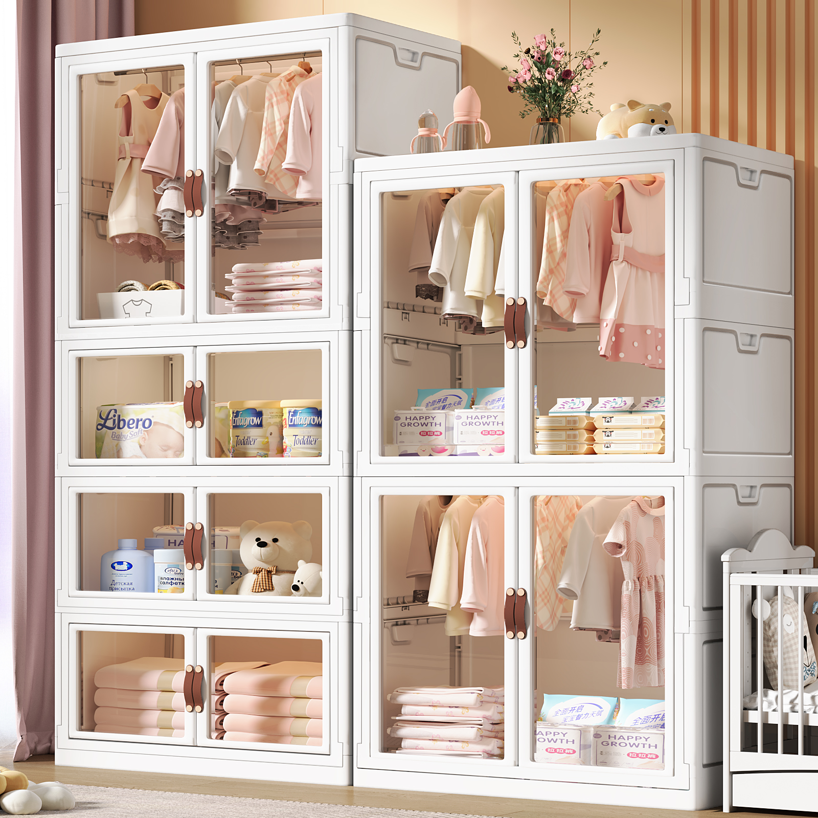 免安装宝宝衣柜卧室收纳置物柜简易婴儿小衣橱塑料家用儿童储物柜