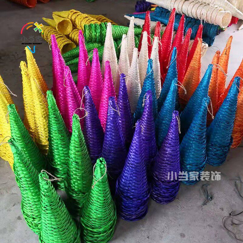 创意竹编春夏竹笋牛角空中吊挂饰幼儿园教室走廊商场室内装饰布置