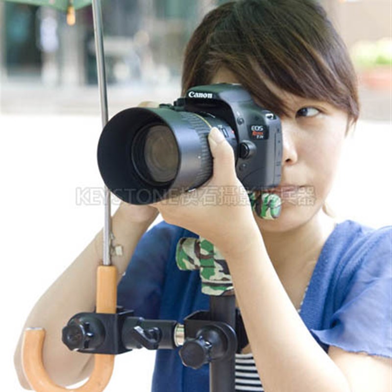 户外摄影用三脚架遮阳挡雨伞夹U型夹单反相机多功能夹具摄影配件