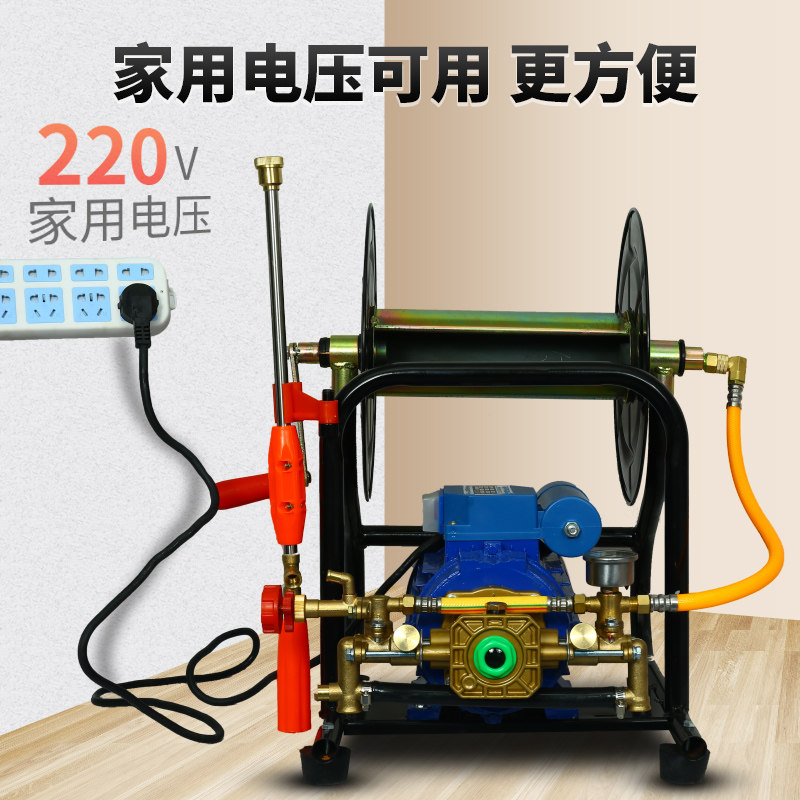 220V手提高压打药泵农用园林柱塞泵电动打药机清洗机洗车机喷雾器