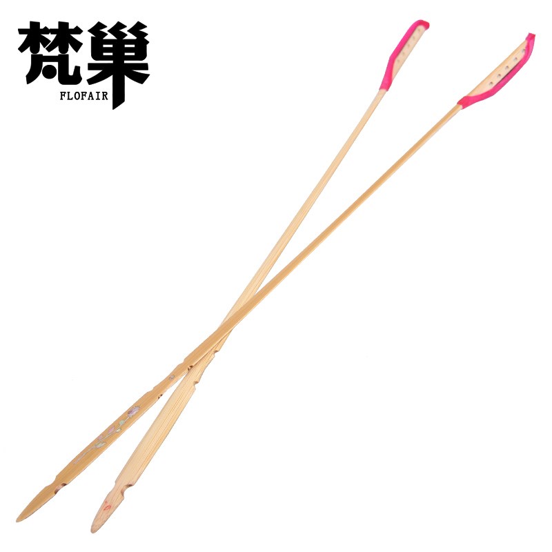 梵巢琴竹贝雕玫瑰花嵌黑檀木头扬琴乐器配件键琴槌棒QZ-8011赠盒