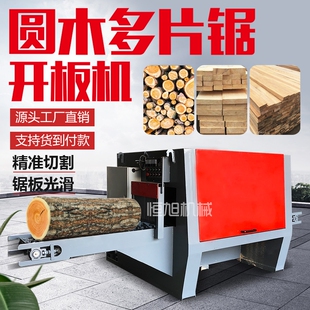 大型圆木多片锯木工机械开板锯全自动原木开料机小型开方锯改板锯